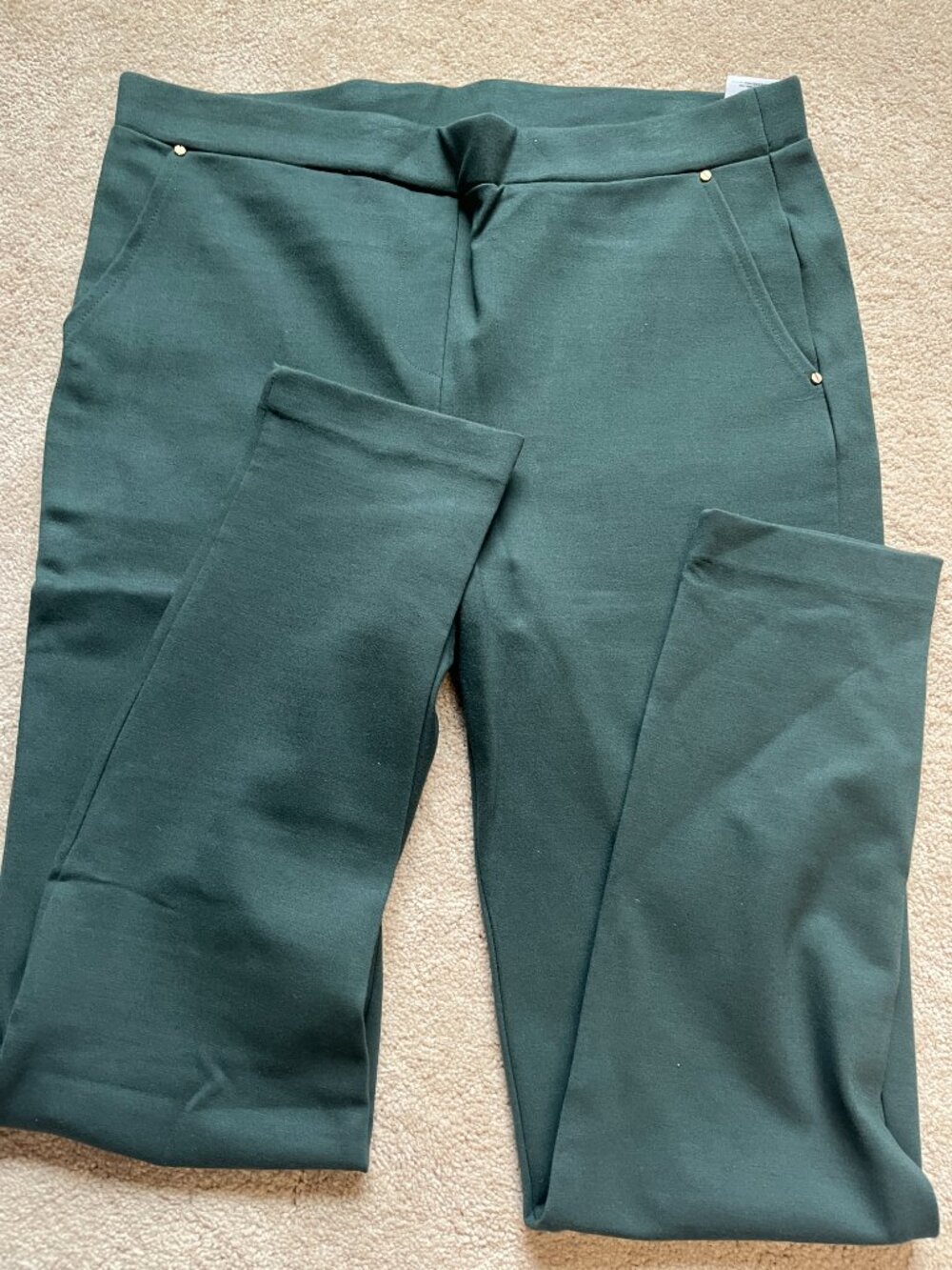 Jones of New York Dark Green Pull‎ On Pants (Size Large)